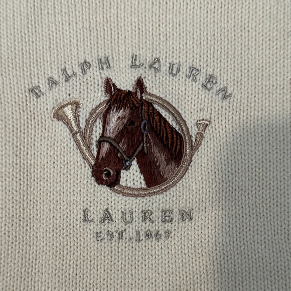 Ralph Lauren Off-White Turtleneck Sweater with Emblem - Picture 3 of 4